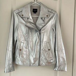 Marciano silver leather jacket